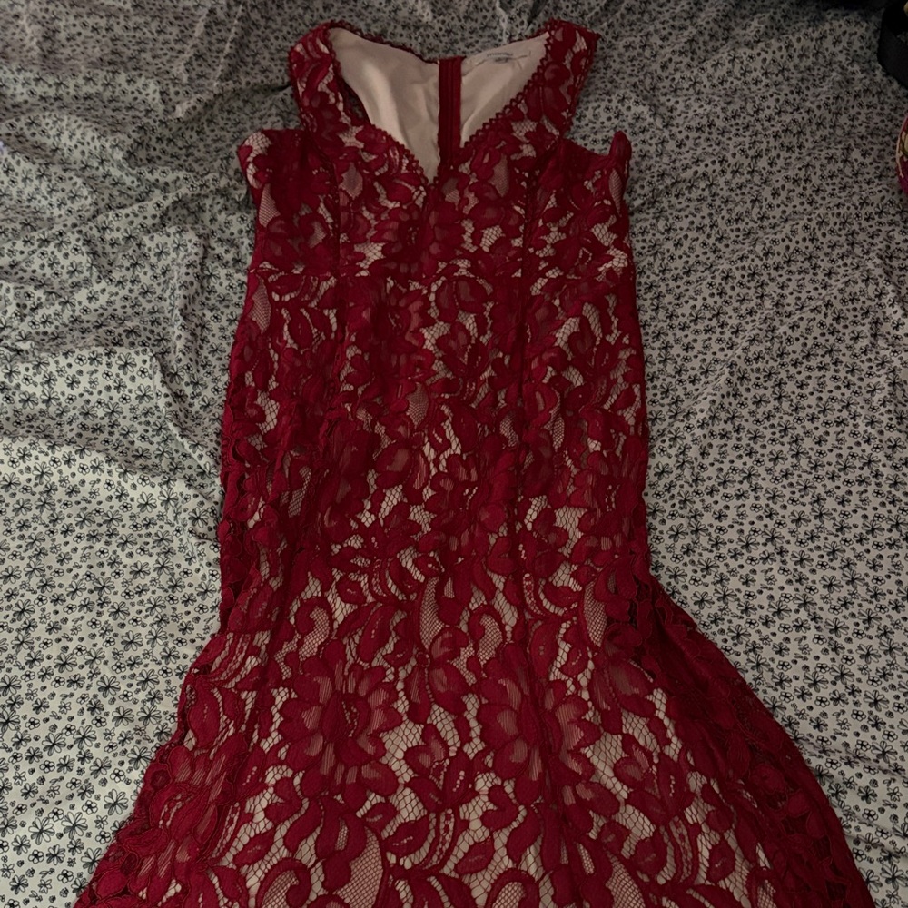 Elegant Red Lace Dress